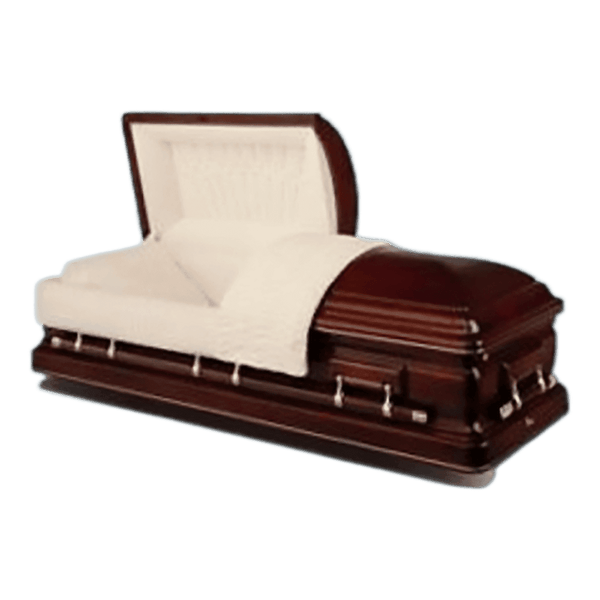 Batesville Pembroke Cherry casket — solid cherry with champagne velvet interior