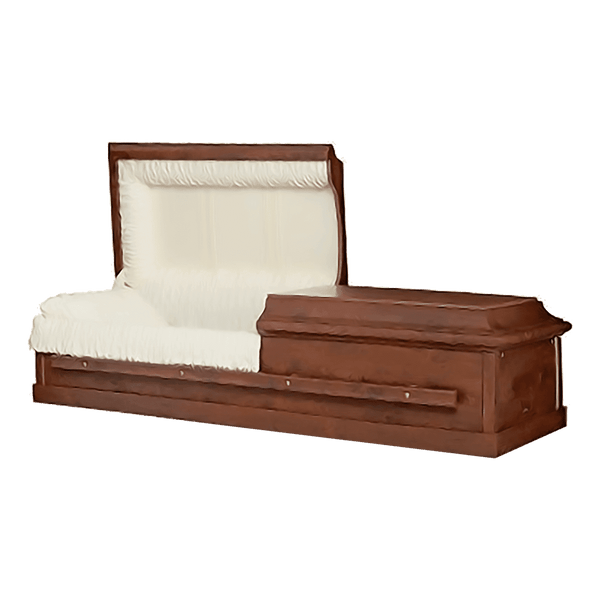 Corbin Wood casket — white interior