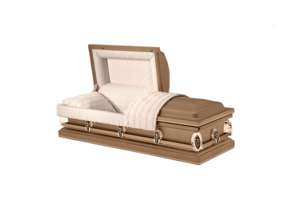 The Cambridge Series Copper casket — copper 20-gauge steel with ivory crepe interior