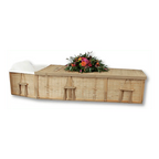 Discount Caskets 6 Point Bamboo Casket — solid bamboo with white cotton interior (view 2)