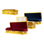 Aurora Series Gold casket — gold 18-gauge steel with ivory velvet interior (view 2)