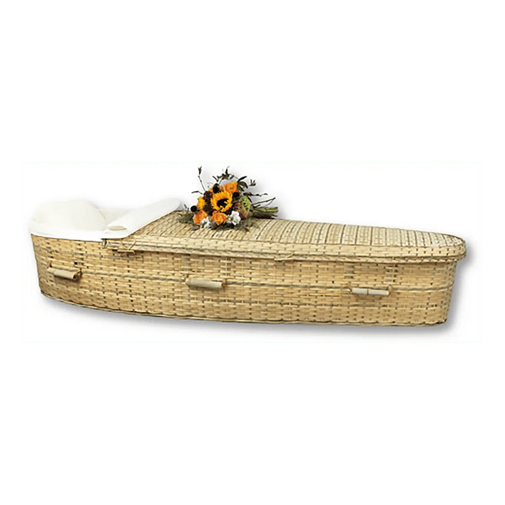Discount Caskets Bamboo Casket — solid bamboo with cotton interior (view 2)