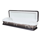 Discount Caskets Series Blue Full Couch — blue steel with blue velvet interior (view 2)