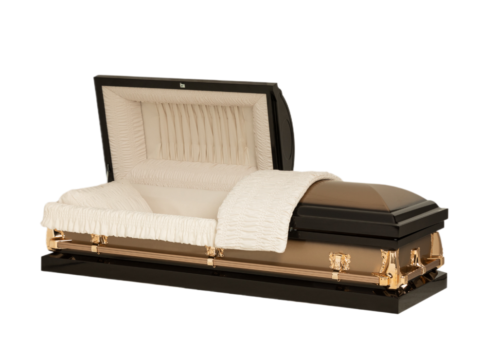 Lenox Series Bronze/Copper casket — copper 20-gauge steel with ivory crepe interior (view 3)