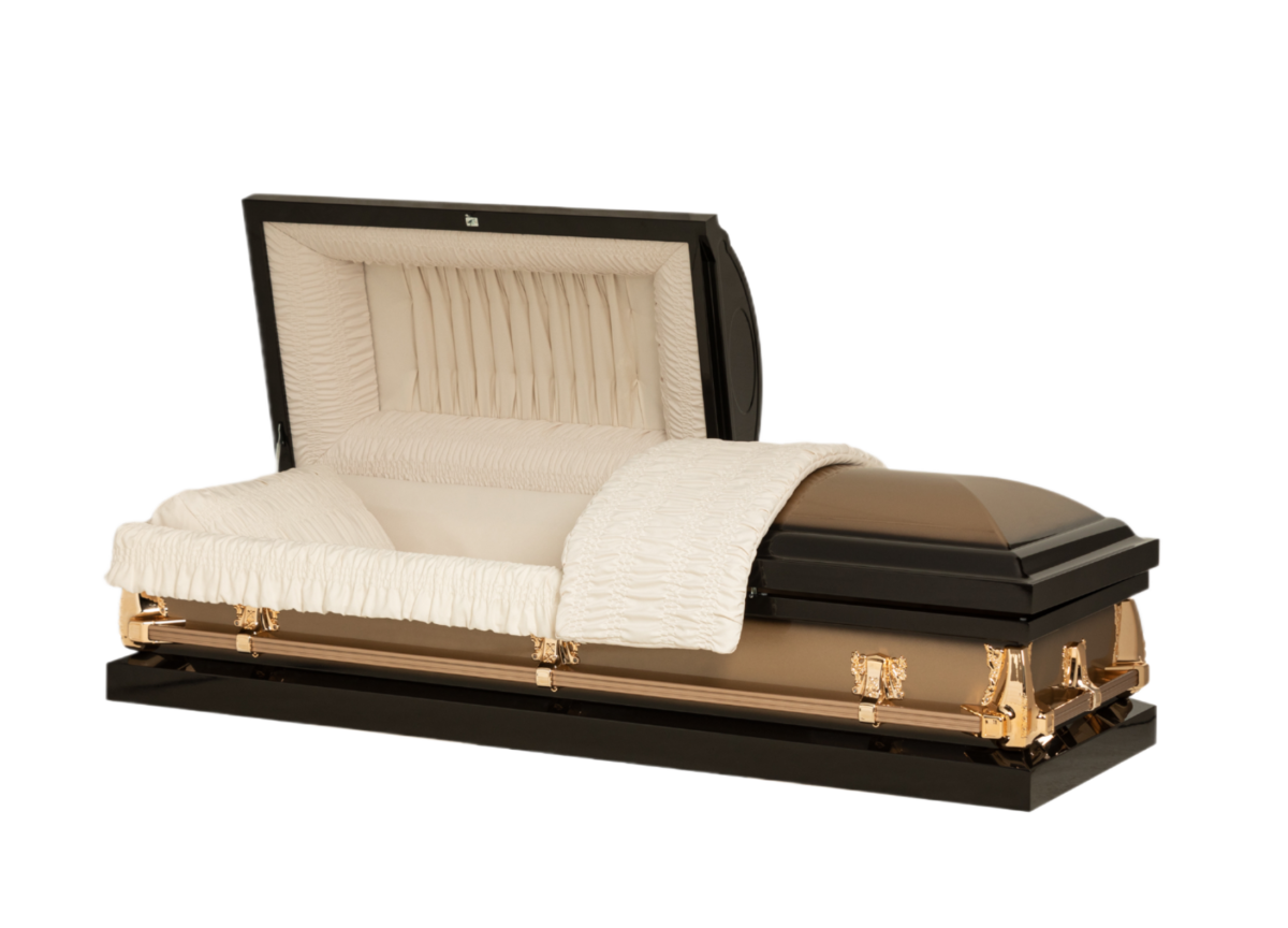 Lenox Series Bronze/Copper casket — copper 20-gauge steel with ivory crepe interior (view 3)