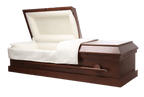Cherry Cremation Casket — solid poplar with soft white velvet interior (view 3)