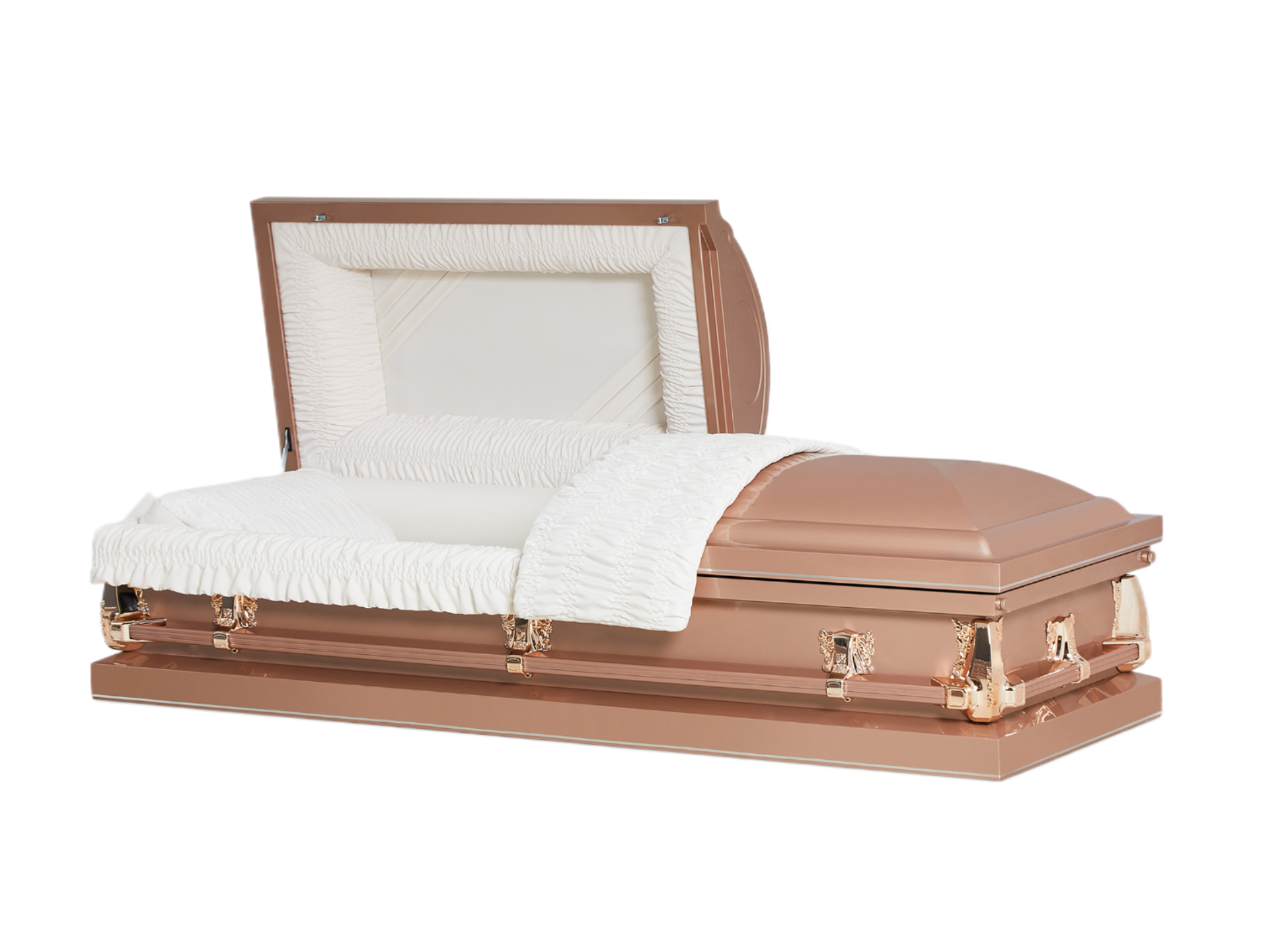 Clair Series Copper/Brass casket — copper 20-gauge steel with ivory crepe interior (view 2)