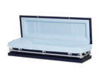 Clair Navy Blue Full Couch casket — neo blue 20-gauge steel with blue crepe interior (view 2)