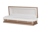 Clair Copper Full Couch casket — copper 20-gauge steel with ivory crepe interior (view 2)