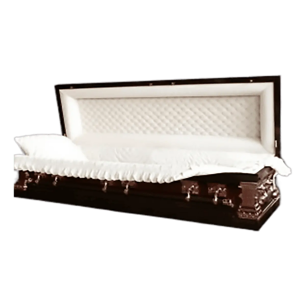Discount Caskets Series Aegean Copper Casket Full Couch — copper 18-gauge steel with ivory velvet interior (view 2)