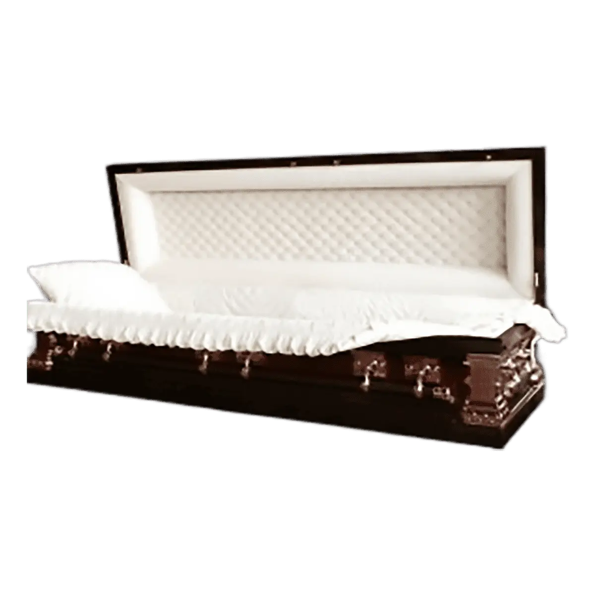 Discount Caskets Series Aegean Copper Casket Full Couch — copper 18-gauge steel with ivory velvet interior (view 2)