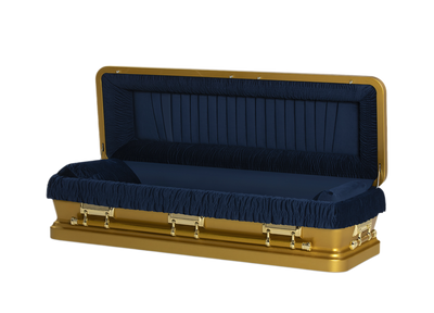 Gold and Blue Casket Full Couch