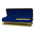 Gold Chrome Casket Full Couch — blue velvet interior (view 3)