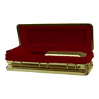 Gold Chrome Casket Full Couch — blue velvet interior (view 4)
