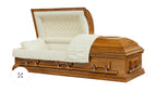 Batesville Oxford Hardwood casket — solid poplar with rosetan crepe interior (view 3)