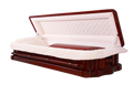 Discount Caskets Series Solid Mahogany Full Couch — ivory velvet interior