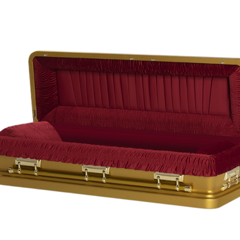 Gold and Maroon Casket Full Couch