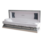 Discount Caskets Series Mother Rose Full Couch — pink 18-gauge steel with pink velvet interior (view 2)
