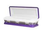 Discount Caskets Series Purple — purple 18-gauge steel with white velvet interior (view 2)