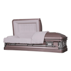 Delta Series Orchid casket — orchid 18-gauge steel with pink velvet interior (view 2)
