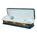 Discount Caskets Series Sapphire Full Couch — blue 18-gauge steel with blue velvet interior (view 2)