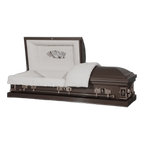 The Icon Series Bronze casket — bronze 20-gauge steel with ivory crepe interior (view 2)