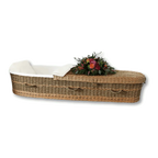 Discount Caskets Seagrass Casket — solid willow with white cotton interior (view 2)