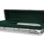 Silver Chrome Casket Full Couch — white velvet interior (view 5)