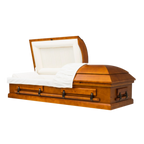 Eternal Series Oak Casket — solid oak with soft white velvet interior (view 2)