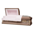 The Rose Stainless Steel casket — autumn stainless steel with pink velvet interior (view 2)
