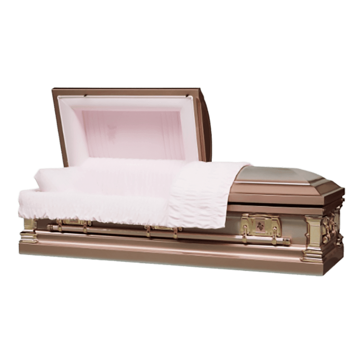 The Rose Stainless Steel casket — autumn stainless steel with pink velvet interior (view 2)
