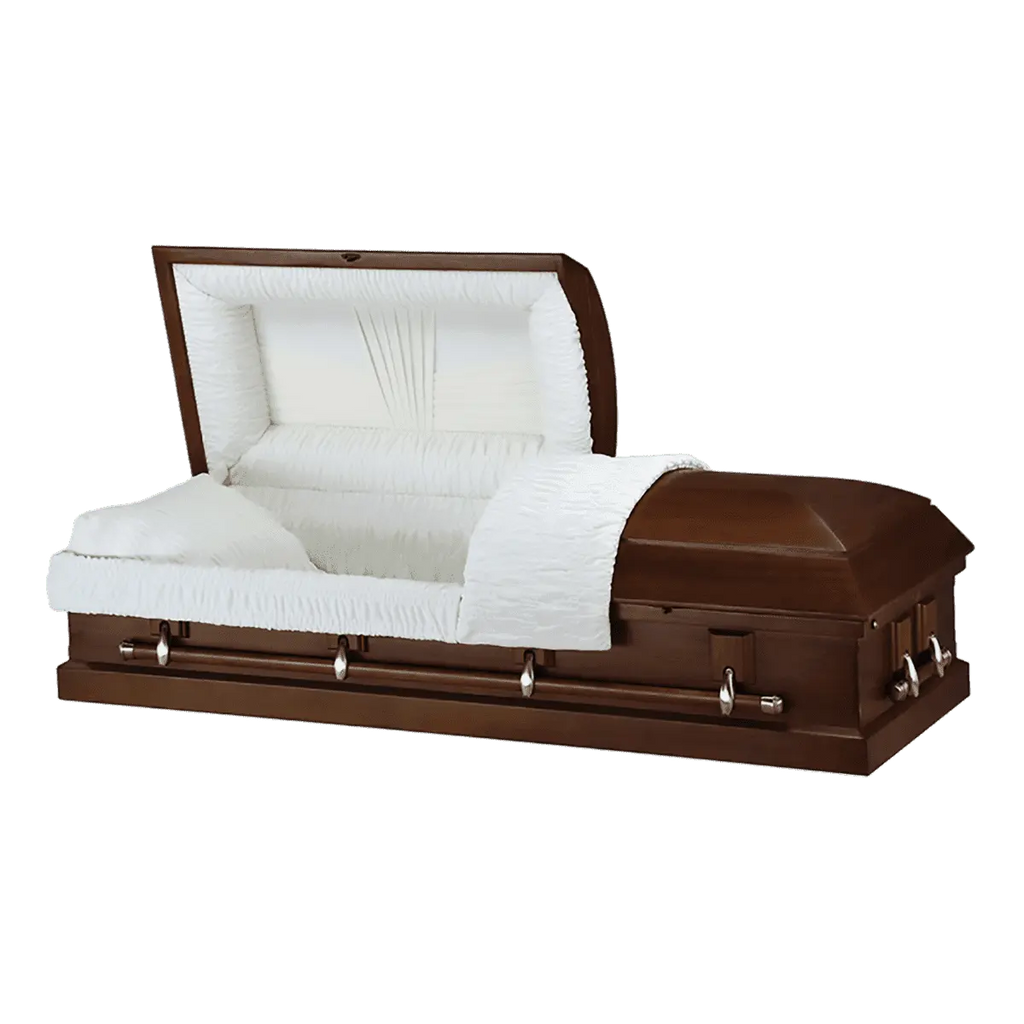 Tribute Series Hilton Poplar Wood casket — solid poplar with ivory velvet interior (view 3)