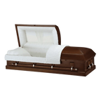 Tribute Series Hilton Poplar Wood casket — solid poplar with ivory velvet interior (view 3)