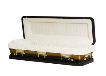 Two-Tone Black and Gold Casket Full Couch