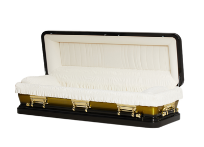 Two-Tone Black and Gold Casket Full Couch