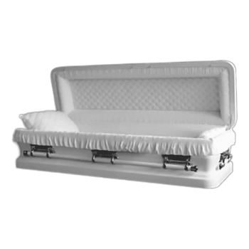 White/Silver Casket Full Couch