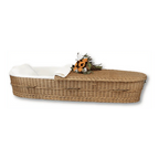 Discount Caskets Willow Casket — solid willow with white cotton interior (view 2)