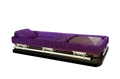 Apollo Series Full Couch Black and Purple casket — purple 18-gauge steel with purple velvet interior