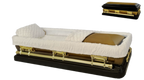 Apollo Series Full Couch Bronze and Gold Casket — bronze 18-gauge steel with ivory velvet interior (view 2)