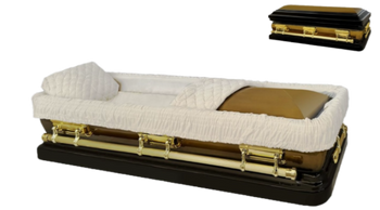 Apollo Series Full Couch Bronze and Gold Casket