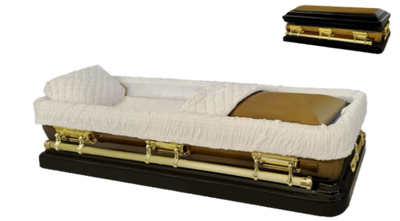 Apollo Series Full Couch Bronze and Gold Casket
