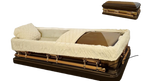 Apollo Series Full Couch Copper and Gold Casket — copper 18-gauge steel with ivory velvet interior (view 2)