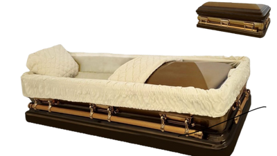 Apollo Series Full Couch Copper and Gold Casket