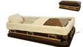 Apollo Series Full Couch Copper and Gold Casket — copper 18-gauge steel with ivory velvet interior