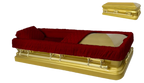 Apollo Series Full Couch Gold Casket — gold 18-gauge steel with purple velvet interior (view 2)
