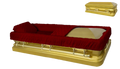 Apollo Series Full Couch Gold Casket — gold 18-gauge steel with purple velvet interior