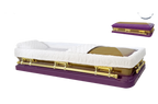 Apollo Series Full Couch Purple casket — purple 18-gauge steel with white velvet interior