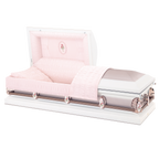 Batesville Carnation Casket — 18-gauge steel with moss pink crepe interior