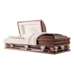 Discount Caskets Series Oversize Casket Copper — copper 18-gauge steel with ivory velvet interior (view 3)