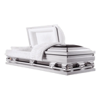 Discount Caskets Series Oversize Casket Ebony — black 18-gauge steel with white velvet interior (view 3)